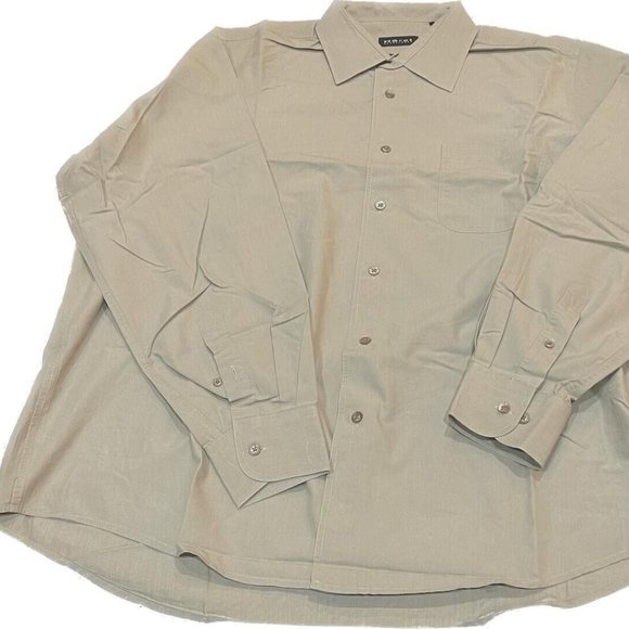 Mens Beige Long Sleeve Button Down Dress Shirt German Brand Horst Dusseldorf - Picture 3 of 11